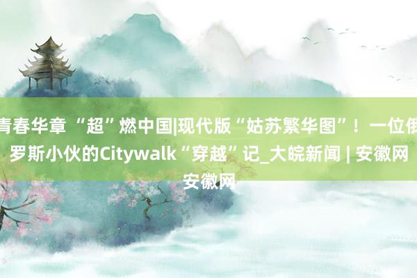 青春华章 “超”燃中国|现代版“姑苏繁华图”！一位俄罗斯小伙的Citywalk“穿越”记_大皖新闻 | 安徽网