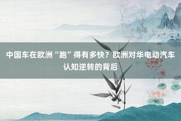 中国车在欧洲“跑”得有多快？欧洲对华电动汽车认知逆转的背后