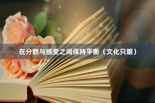 在分数与感受之间保持平衡（文化只眼）