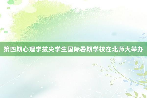 第四期心理学拔尖学生国际暑期学校在北师大举办