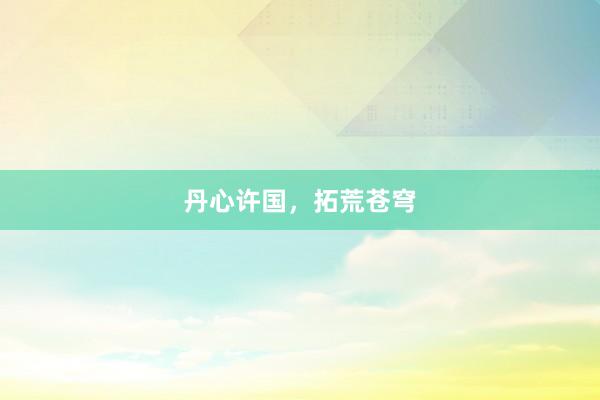 丹心许国，拓荒苍穹