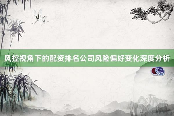 风控视角下的配资排名公司风险偏好变化深度分析