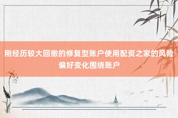 刚经历较大回撤的修复型账户使用配资之家的风险偏好变化围绕账户