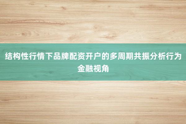 结构性行情下品牌配资开户的多周期共振分析行为金融视角