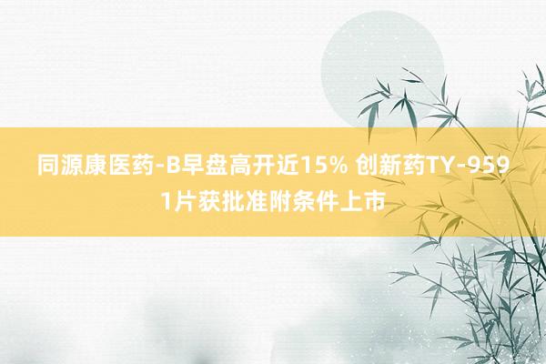 同源康医药-B早盘高开近15% 创新药TY-9591片获批准附条件上市